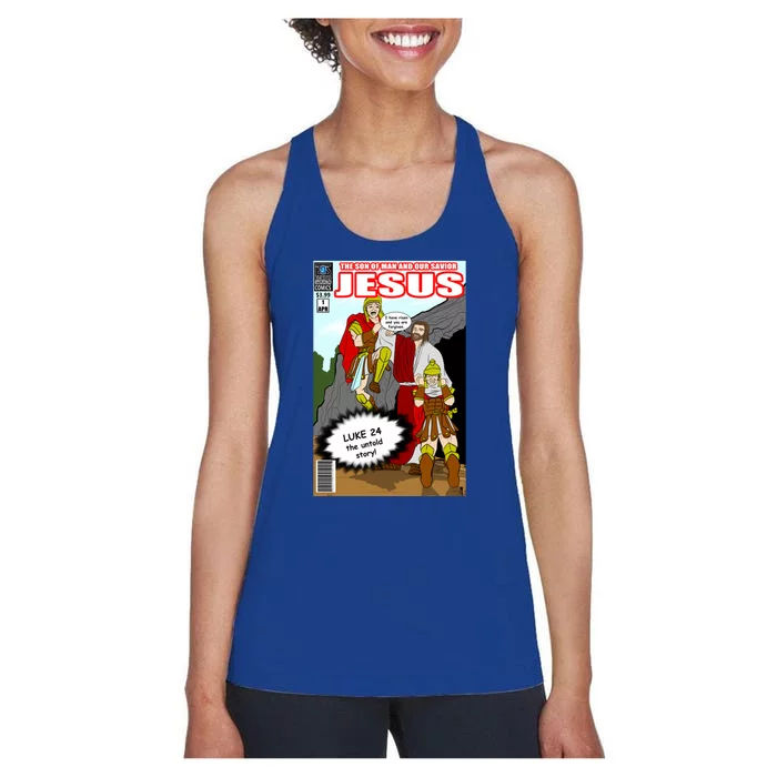 Jesus Christian Comic Cover Women's Racerback Tank