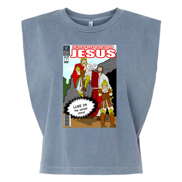 Jesus Christian Comic Cover Garment-Dyed Women's Muscle Tee