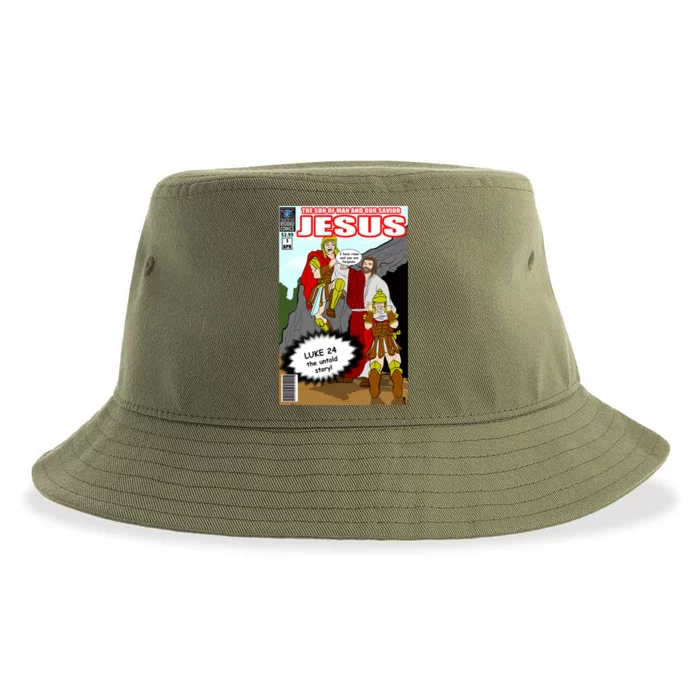 Jesus Christian Comic Cover Sustainable Bucket Hat