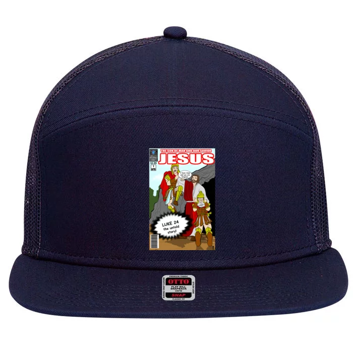 Jesus Christian Comic Cover 7 Panel Mesh Trucker Snapback Hat