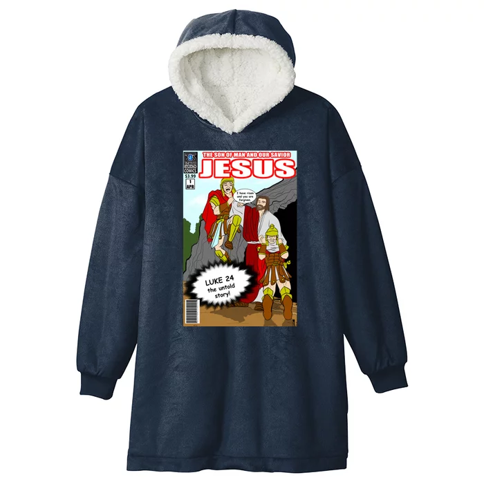 Jesus Christian Comic Cover Hooded Wearable Blanket