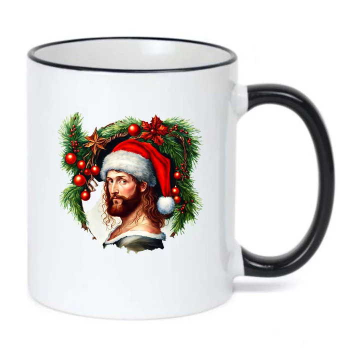 Jesus Christ Christmas Portrait Black Color Changing Mug