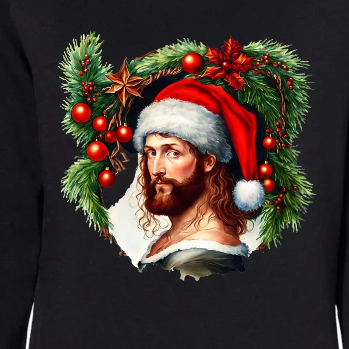 Jesus Christ Christmas Portrait Womens California Wash Sweatshirt