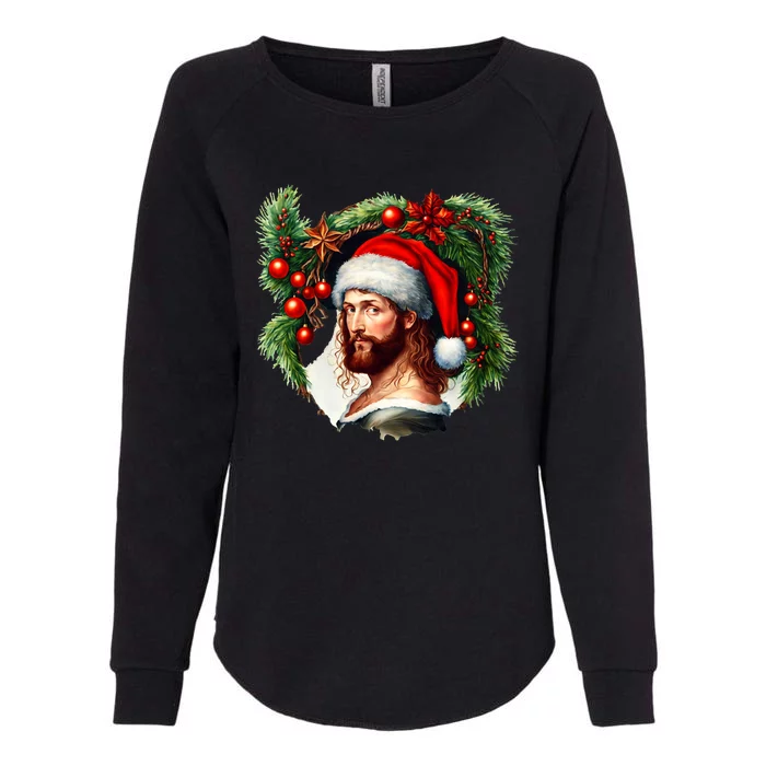 Jesus Christ Christmas Portrait Womens California Wash Sweatshirt