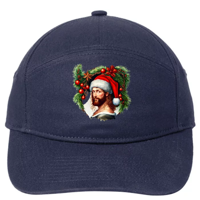 Jesus Christ Christmas Portrait 7-Panel Snapback Hat