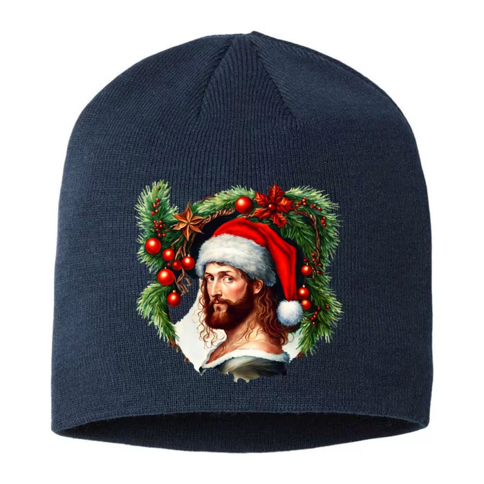 Jesus Christ Christmas Portrait 8 1/2in Sustainable Knit Beanie