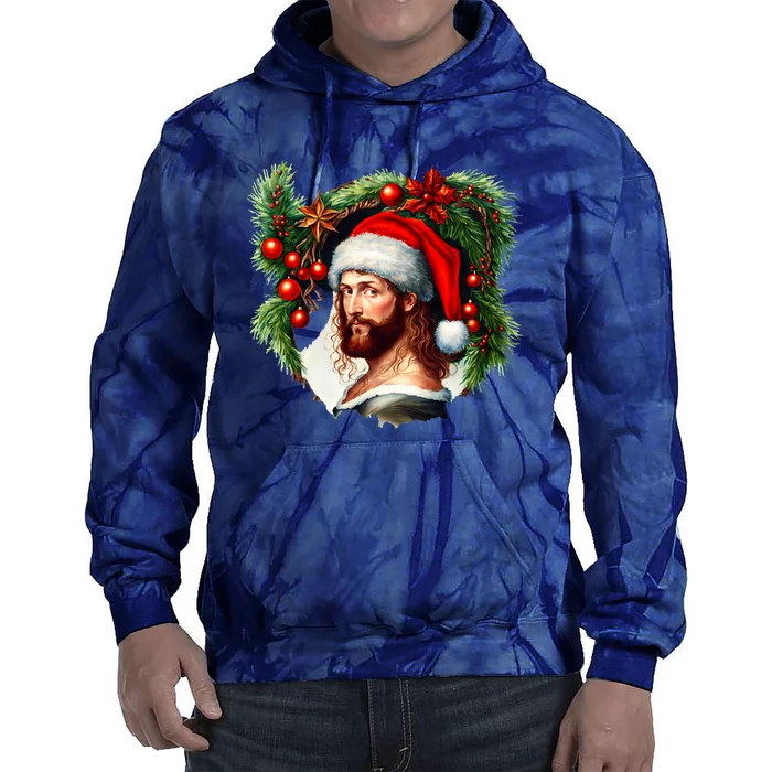 Jesus Christ Christmas Portrait Tie Dye Hoodie