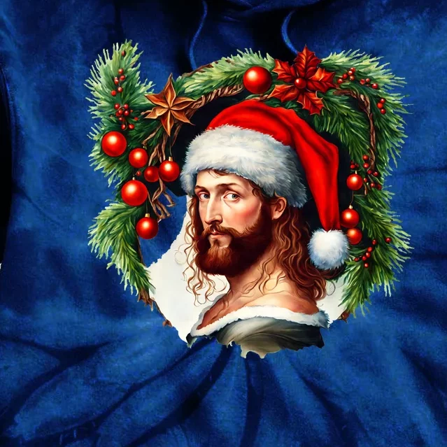 Jesus Christ Christmas Portrait Tie Dye Hoodie