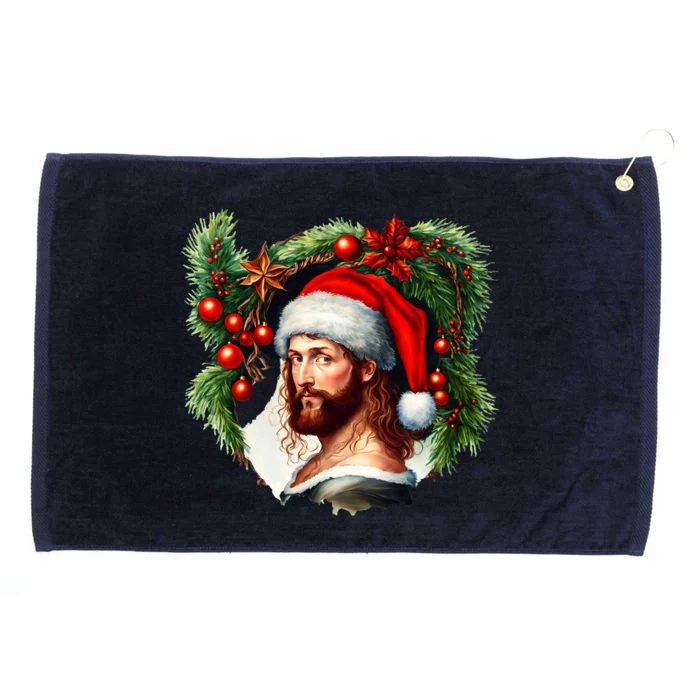 Jesus Christ Christmas Portrait Grommeted Golf Towel