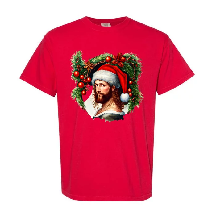 Jesus Christ Christmas Portrait Garment-Dyed Heavyweight T-Shirt