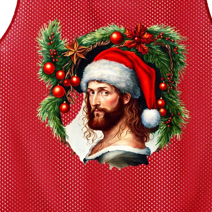 Jesus Christ Christmas Portrait Mesh Reversible Basketball Jersey Tank