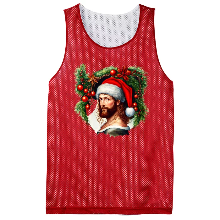 Jesus Christ Christmas Portrait Mesh Reversible Basketball Jersey Tank