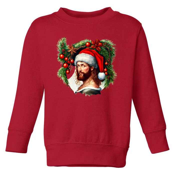 Jesus Christ Christmas Portrait Toddler Sweatshirt