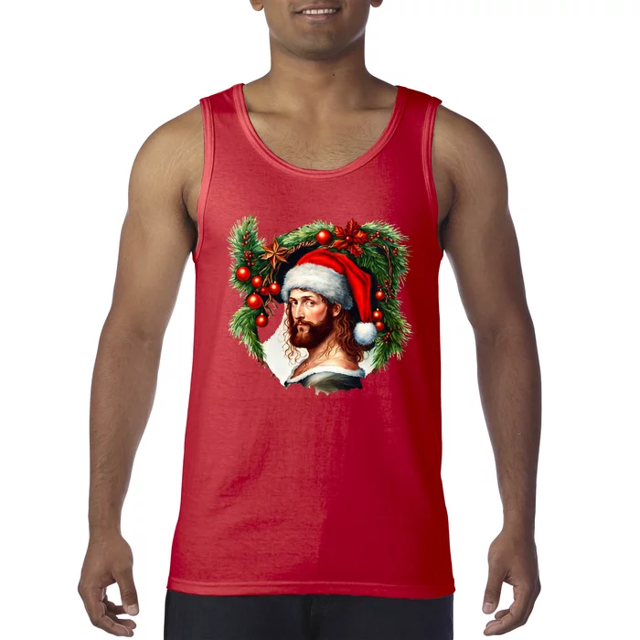 Jesus Christ Christmas Portrait Tank Top