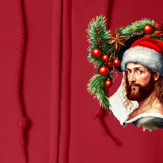 Jesus Christ Christmas Portrait Full Zip Hoodie