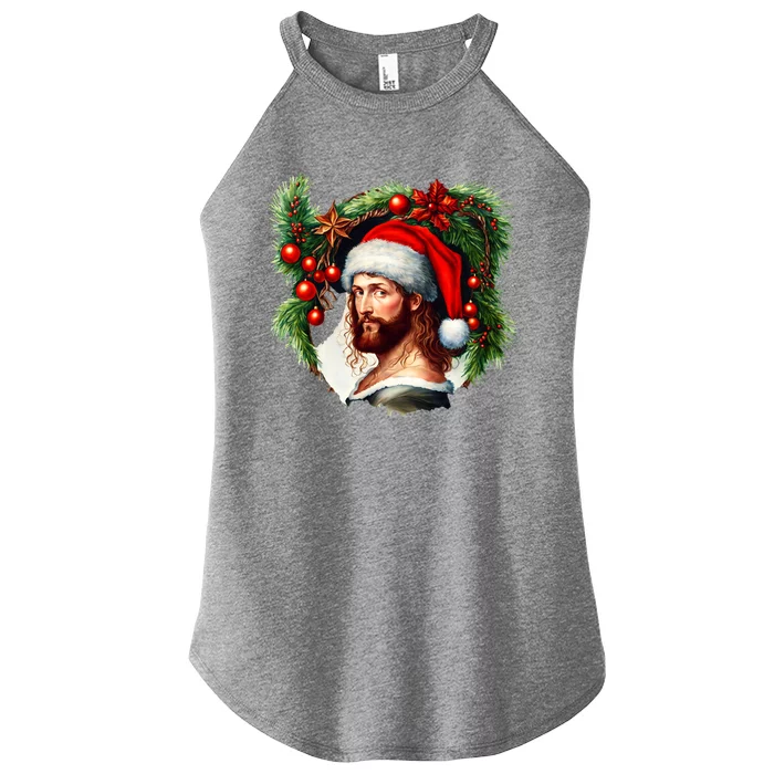 Jesus Christ Christmas Portrait Women’s Perfect Tri Rocker Tank