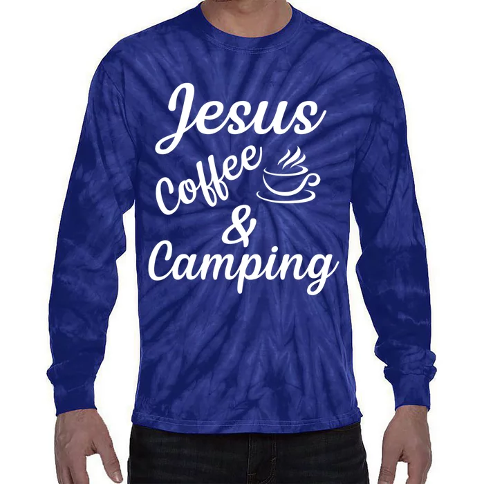 Jesus Coffe Camping Tie-Dye Long Sleeve Shirt