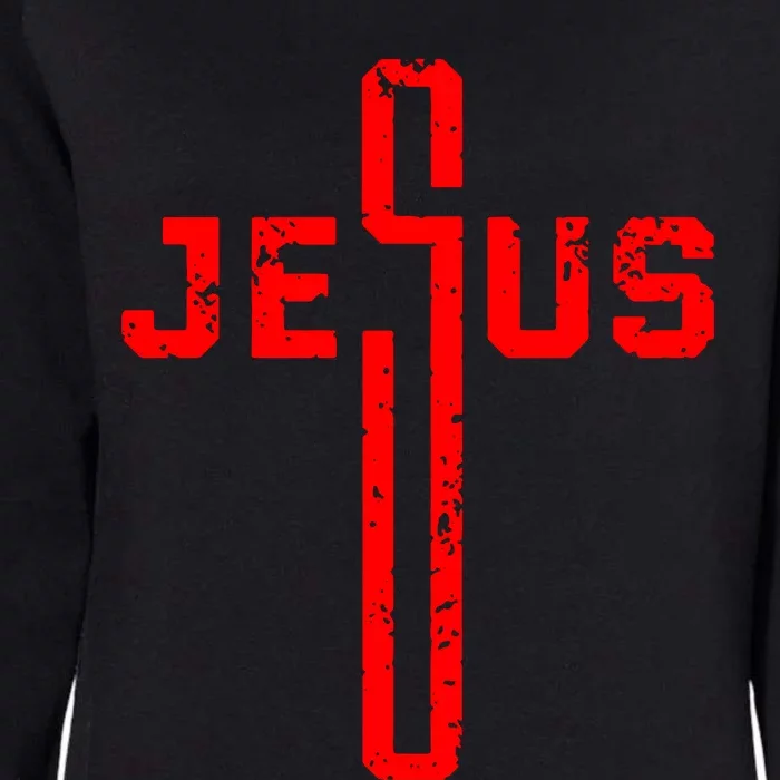 Jesus Cross Christian Religious Womens California Wash Sweatshirt