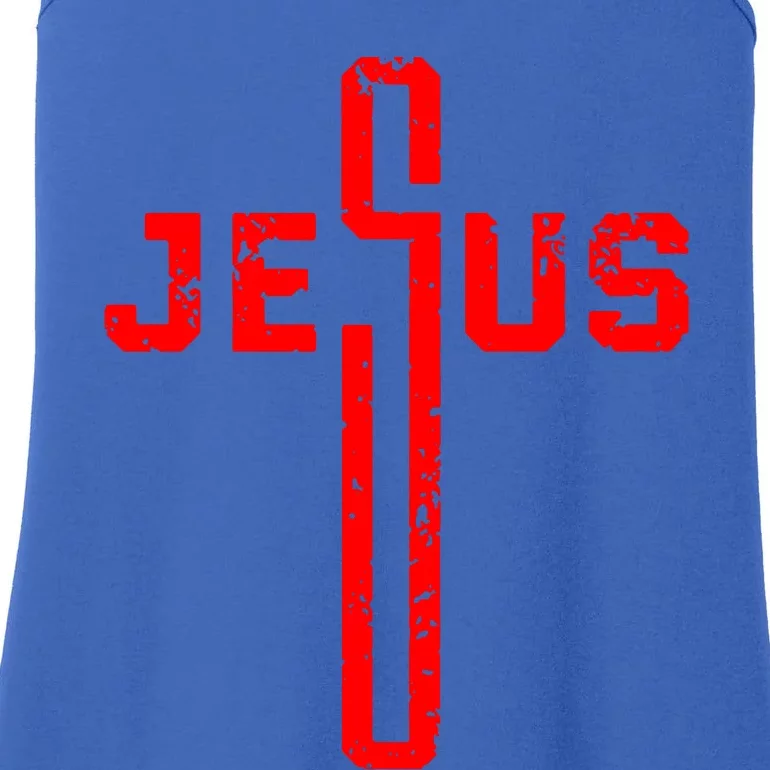 Jesus Cross Christian Religious Ladies Essential Tank