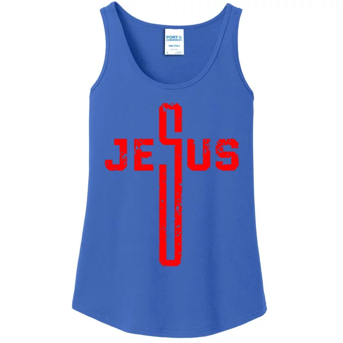 Jesus Cross Christian Religious Ladies Essential Tank