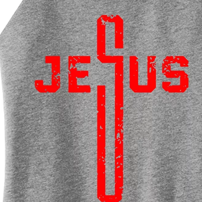 Jesus Cross Christian Religious Women’s Perfect Tri Rocker Tank