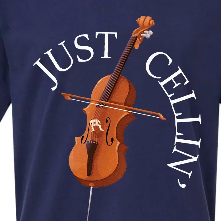 Just Cellin Cello Player Cellist Musician Classical Music Long Sleeve Sueded Cloud Jersey T-Shirt