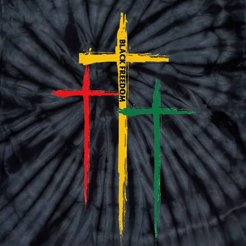 Juneteenth Cross Christian African Black Freedom Day 1865 Tie-Dye T-Shirt