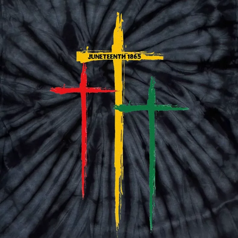 Juneteenth Cross Christian African Black Freedom Day 1865 Tie-Dye T-Shirt