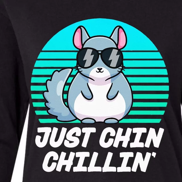 Just Chin Chillin Funny Chinchilla Lovers Kawaii Chinchillin Womens Cotton Relaxed Long Sleeve T-Shirt