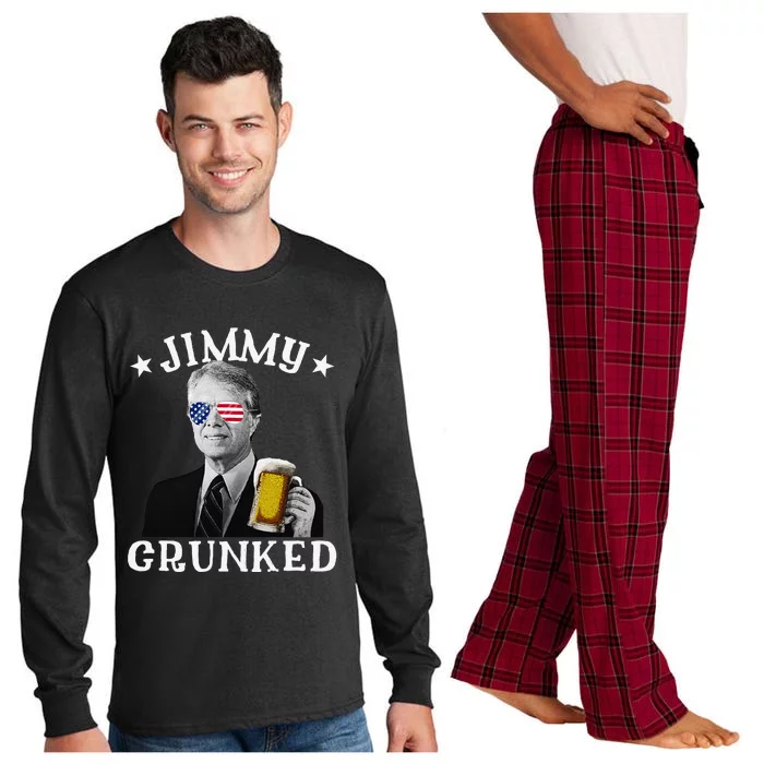 Jimmy Crunked Drunk President 4th Of July Jimmy Carter Long Sleeve Pajama Set