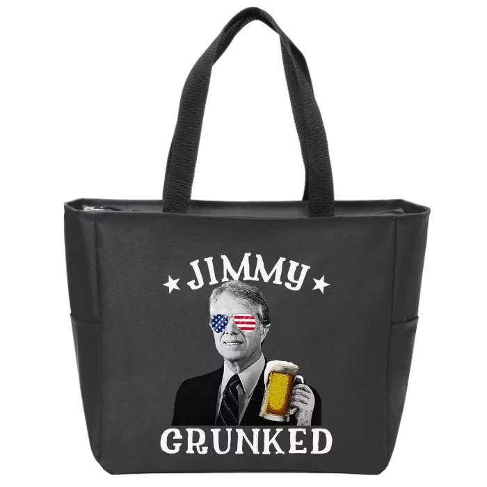 Jimmy Crunked Drunk President 4th Of July Jimmy Carter Zip Tote Bag