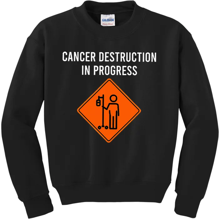 Joke Chemo Day Cancer Destruction In Progress Kids Sweatshirt