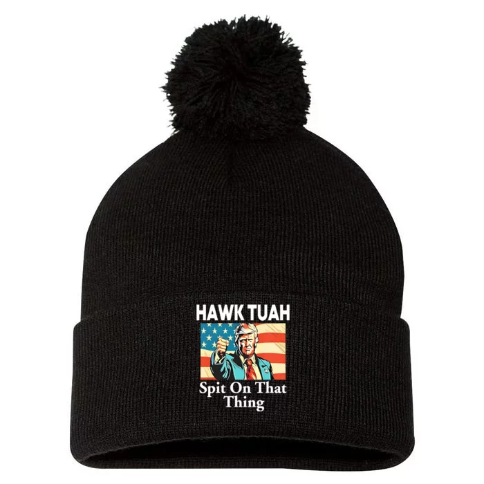 Jane Coaston Donald Trump Hawk Tuah Spit On That Thing Pom Pom 12in Knit Beanie