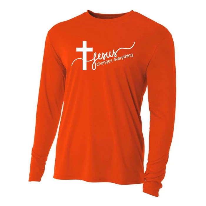 Jesus Changes Everything Cross Cooling Performance Long Sleeve Crew