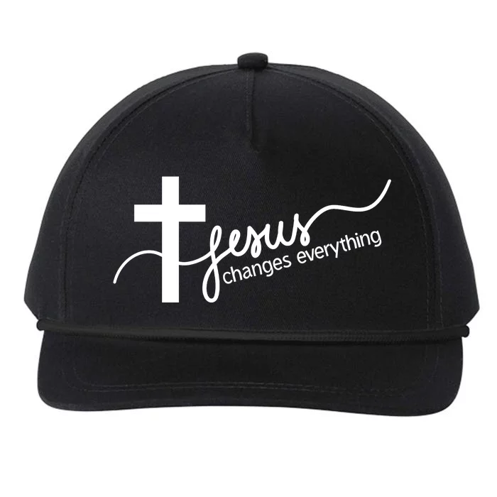 Jesus Changes Everything Cross Snapback Five-Panel Rope Hat