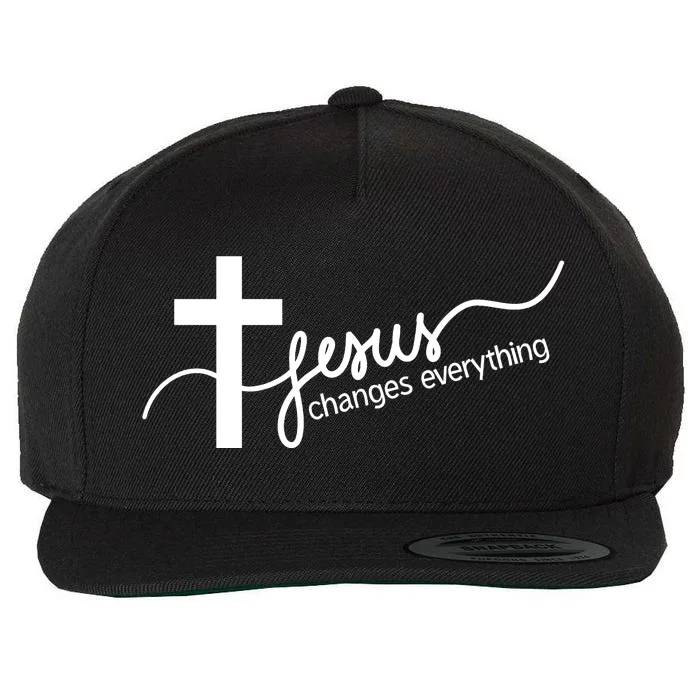 Jesus Changes Everything Cross Wool Snapback Cap