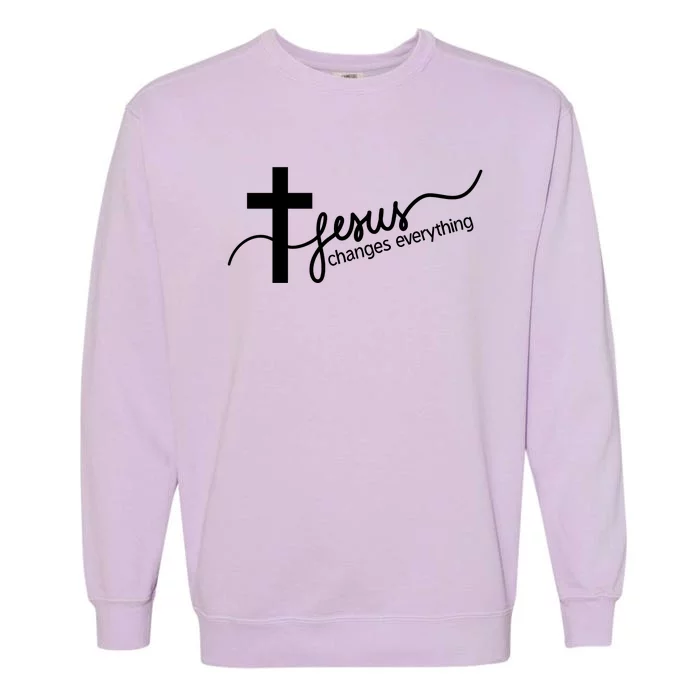 Jesus Changes Everything Cross Garment-Dyed Sweatshirt