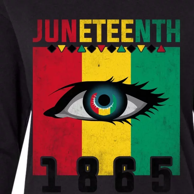 Juneteenth Celebration Eye Black History African American Gift Womens Cotton Relaxed Long Sleeve T-Shirt