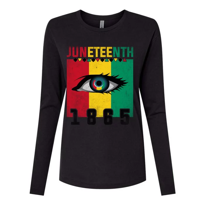 Juneteenth Celebration Eye Black History African American Gift Womens Cotton Relaxed Long Sleeve T-Shirt