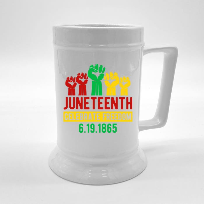 Juneteenth Celebrating Freedom Black History Black Great Gift Front & Back Beer Stein