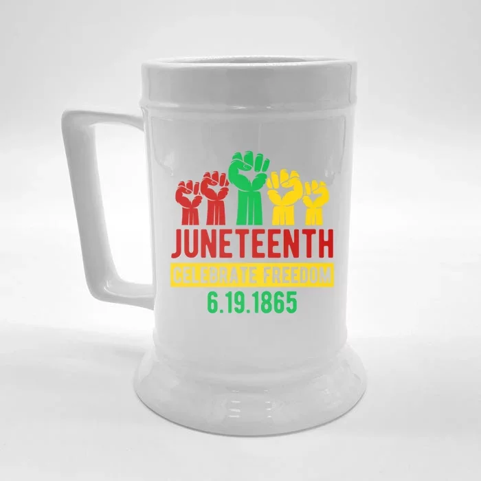 Juneteenth Celebrating Freedom Black History Black Great Gift Front & Back Beer Stein