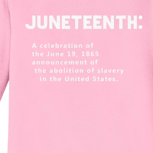 Juneteenth Celebrates Freedom Black African American History Baby Long Sleeve Bodysuit