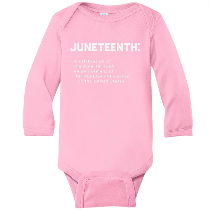 Juneteenth Celebrates Freedom Black African American History Baby Long Sleeve Bodysuit