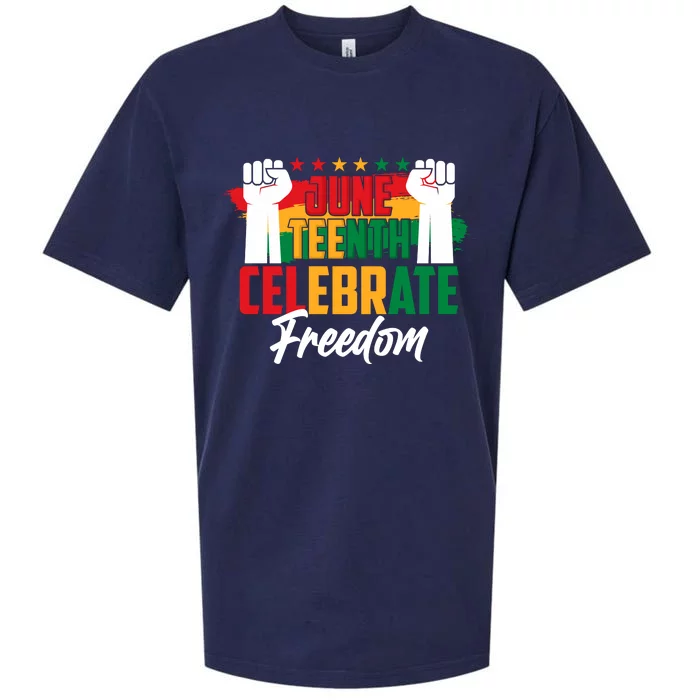 Juneteenth Celebrate Freedom Graphic Sueded Cloud Jersey T-Shirt