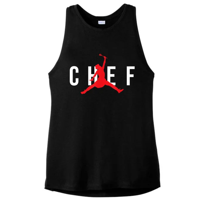 Jumping Chef Funny Cooking Lover Restaurant Chef Cook Ladies Tri-Blend Wicking Tank