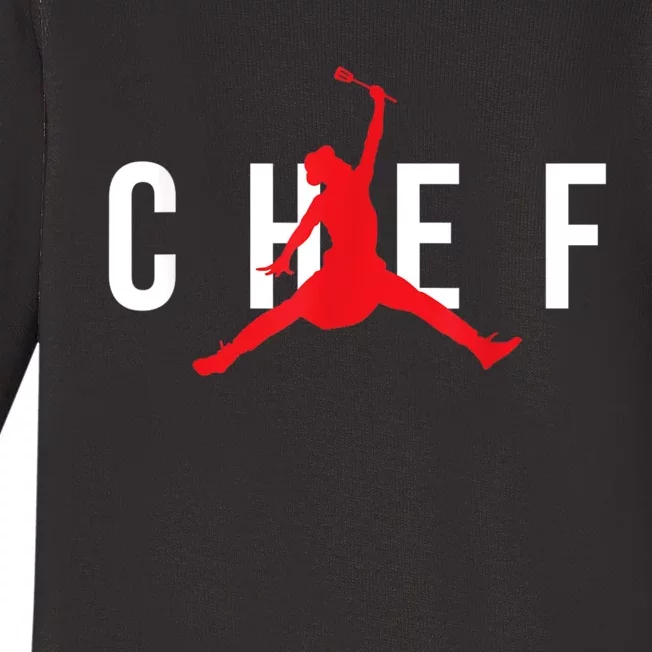 Jumping Chef Funny Cooking Lover Restaurant Chef Cook Baby Long Sleeve Bodysuit