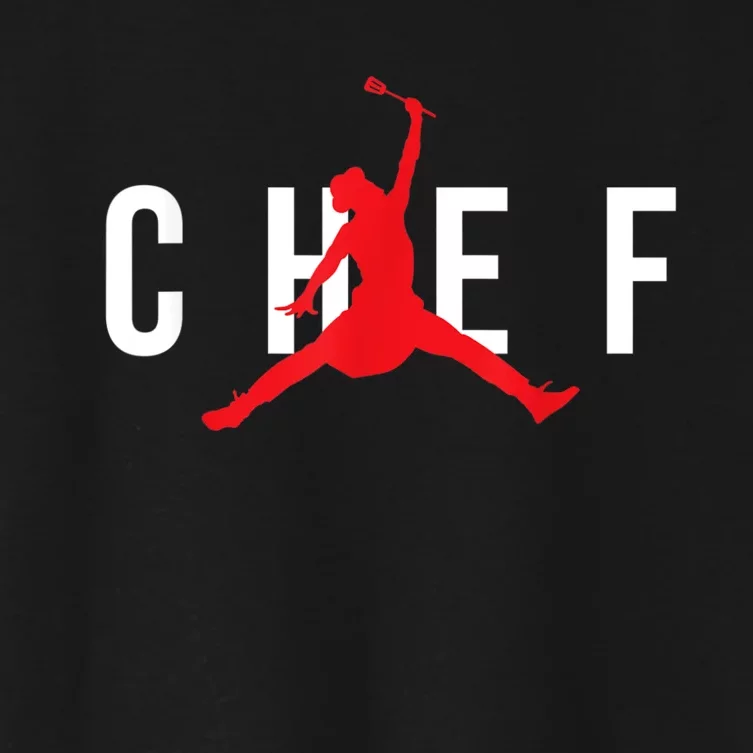 Jumping Chef Funny Cooking Lover Restaurant Chef Cook Women's Crop Top Tee