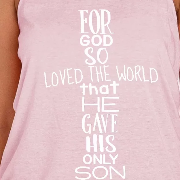 Jesus Christ For God So Loved The World John 316 Women's Knotted Racerback Tank