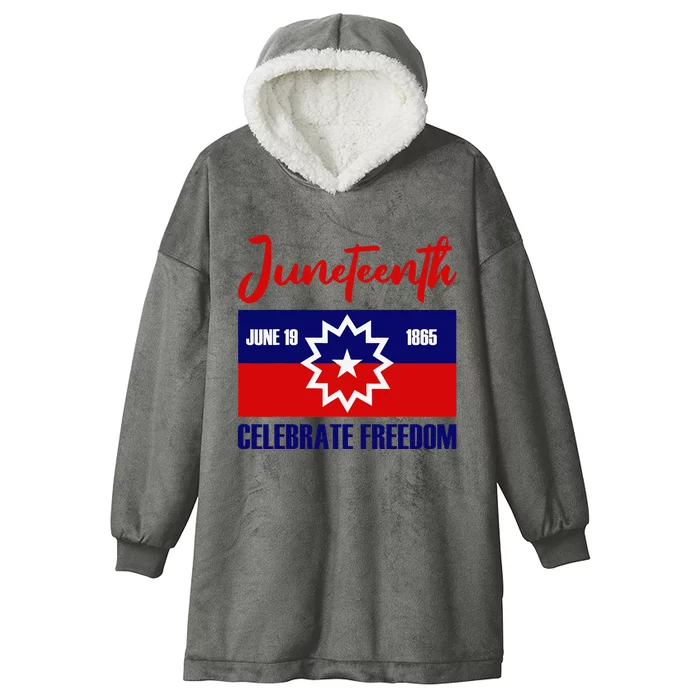 Juneteenth Celebrate Freedom Black Hooded Wearable Blanket