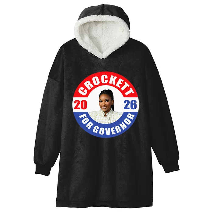 Jasmine Crockett For Democrat Texas Governor 2026 Vote Blue Hooded Wearable Blanket